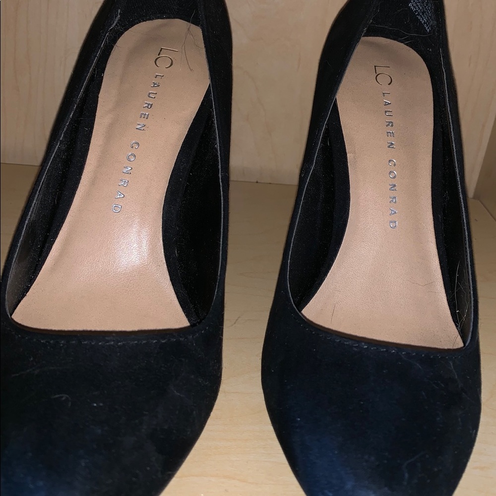 Black suede Lauren Conrad stilettos